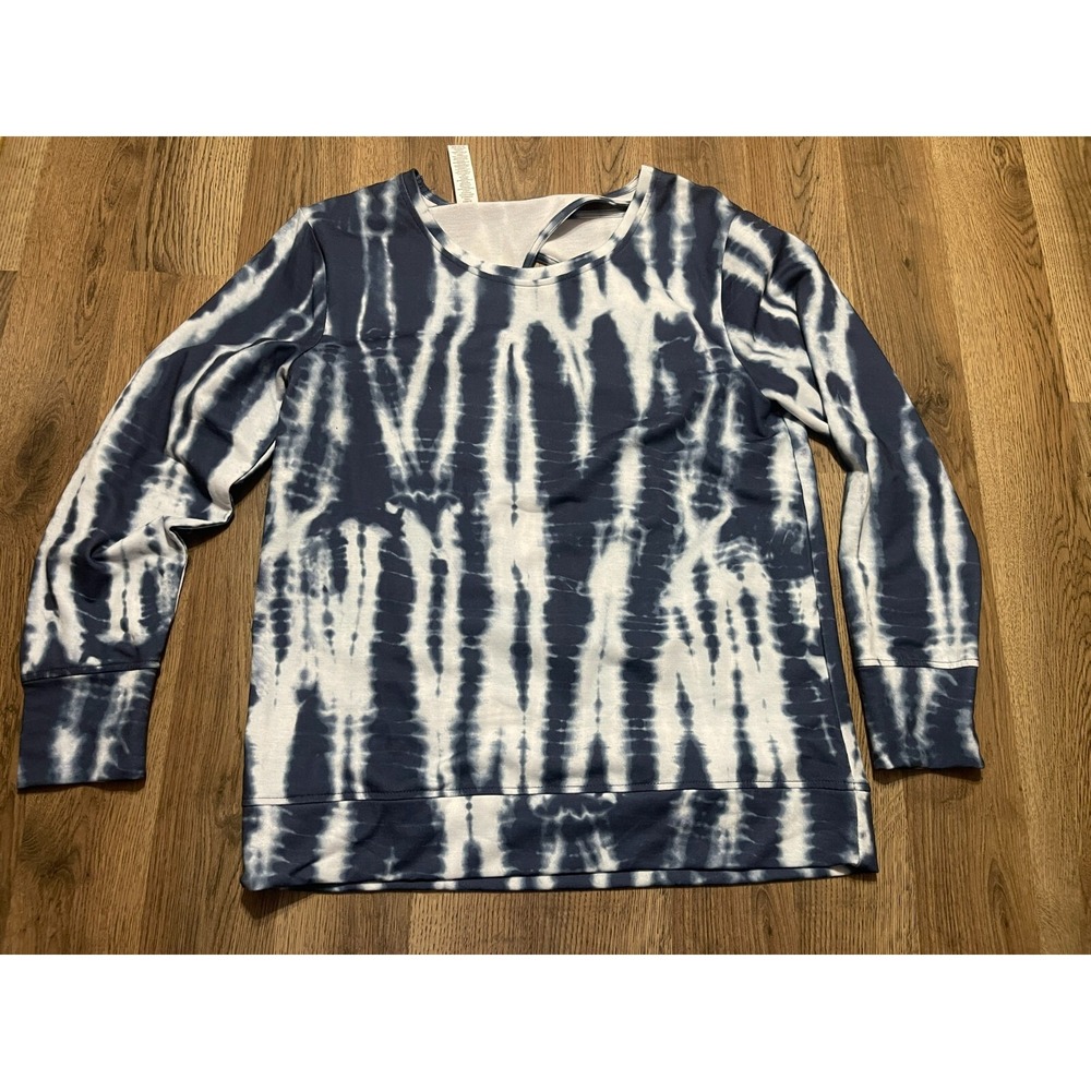 Fit 4 All Shirt, Women's Size Small, Blue White, Long Sleeve